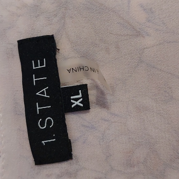 1.state Sugar Plum Dusty Orchid Floral Print V-neck Blouse Tiered Ruffle Sleeves - Picture 8 of 9